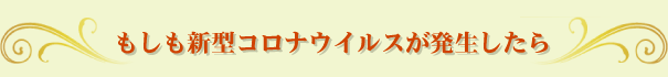 もしも新型コロナウイルスが発生したら